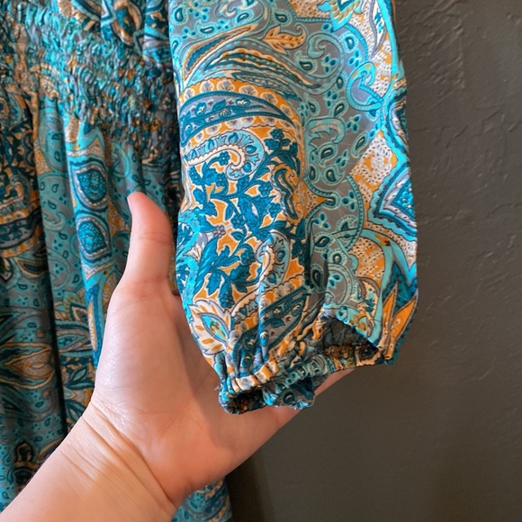 Anthropologie Boemo Paisley Bohemian Maxi Dress Large - Picture 8 of 13